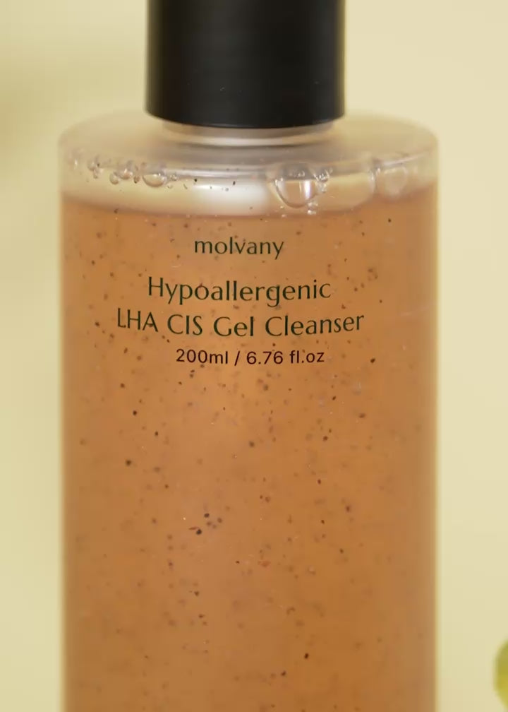 Molvany Hypoallergenic LHA Gel Cleanser | Gentle Exfoliating Face